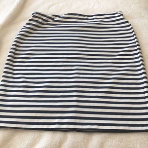 Blue and white pencil skirt
